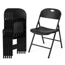 Foldable Plastic Dining Chairs Set of 6 with Ergonomic Backrest