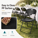 Foldable Plastic Dining Chairs Set of 6 with Ergonomic Backrest
