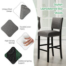 38.5/43.5 Inch Set of 2 Counter Height Chairs with Solid Rubber Wood Frame