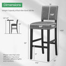 38.5/43.5 Inch Set of 2 Counter Height Chairs with Solid Rubber Wood Frame