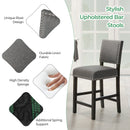 38.5/43.5 Inch Set of 2 Counter Height Chairs with Solid Rubber Wood Frame