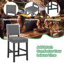 38.5/43.5 Inch Set of 2 Counter Height Chairs with Solid Rubber Wood Frame