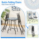 Set of 2 Mosaic Chairs for Patio Metal Folding Chairs