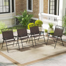 Set of 4 Patio Folding Chairs Set Dining Chairs with Armrests