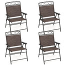 Set of 4 Patio Folding Chairs Set Dining Chairs with Armrests
