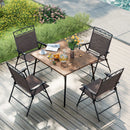 Set of 4 Patio Folding Chairs Set Dining Chairs with Armrests