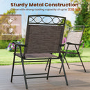 Set of 4 Patio Folding Chairs Set Dining Chairs with Armrests