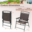 Set of 4 Patio Folding Chairs Set Dining Chairs with Armrests