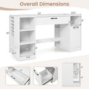 Sewing Table with Power Outlets and Storage Drawers