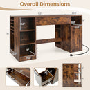 Sewing Table with Power Outlets and Storage Drawers