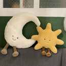 Smile Face Sun & Moon Plush Toy – Cute Cartoon Weather Pillow
