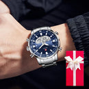 Men Watches 2025 Top Brand Luxury relogio masculino Gold Stainless Steel Band Wrist Watch For Male Clock Men Dual Display watch