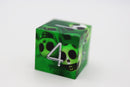 Sharp Edge Resin RPG Dice Set - Green Skulls