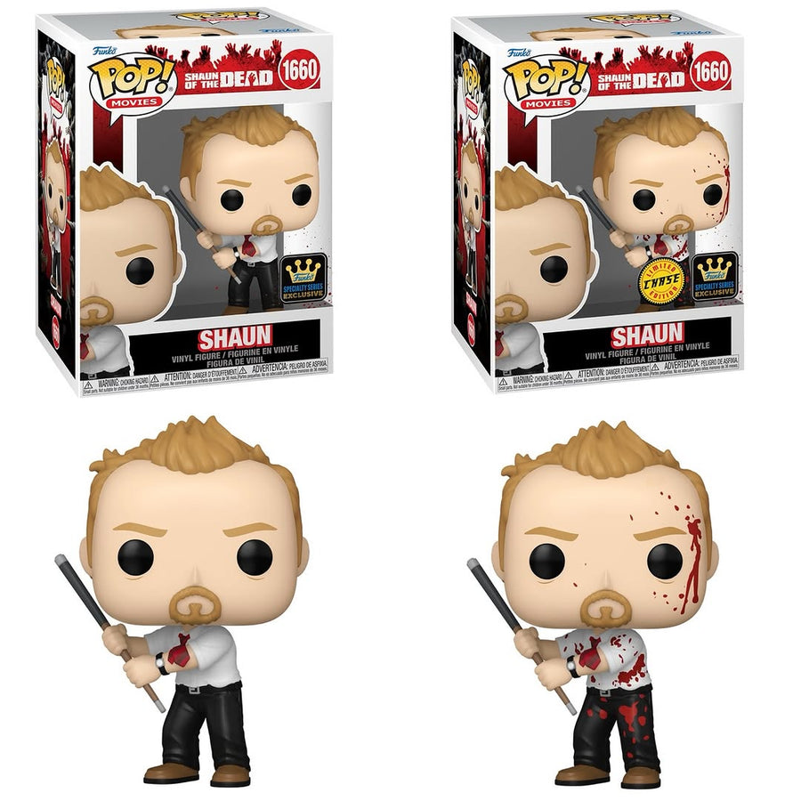 PREORDER (Estimated Arrival Q2 2025) POP Movies: Shaun of the Dead Chase and Common Set of 2 (Specialty Series Exclusive) with Soft Protectors