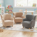 Sherpa Kids Sofa Comfy Toddler Armchair with Solid Rubber Wood Legs