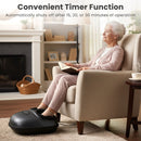 Shiatsu Foot Massager Machine with 2-Level Heat and Air Compression-Black