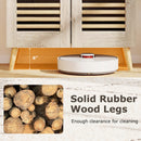 Shoe Cabinet with Louvered Doors and Removable Shelves