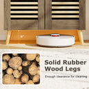 Shoe Cabinet with Louvered Doors and Removable Shelves