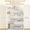 Shoe Cabinet with Open Shelves Modern Shoe Organizer with 3 Flip Drawers