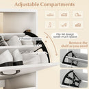 Shoe Cabinet with Open Shelves Modern Shoe Organizer with 3 Flip Drawers
