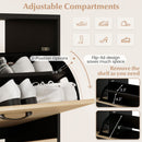 Shoe Cabinet with Open Shelves Modern Shoe Organizer with 3 Flip Drawers