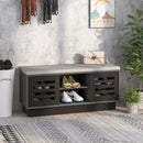 Shoe Bench with 6 Storage Compartments and 3 Adjustable Shelves