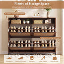 Shoe Storage Cabinet with 4 Flip Drawers Narrow Freestanding Shoe Organizer with Adjustable Shelves