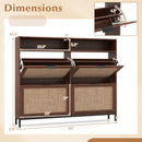 Shoe Storage Cabinet with 4 Flip Drawers Narrow Freestanding Shoe Organizer with Adjustable Shelves