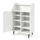 Shoe Storage Cabinet with Adjustable Shelves - White