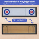 Shuffleboard and Curling 2 in 1 Board Game Portable 2-Sided Tabletop Shuffle Board Game