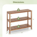 2/3-Tier Side Table Teak Wood Stand Utility Storage Shelf-3