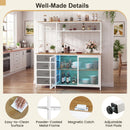 Sideboard Buffet Cabinet with LED Lights 55 inch Coffee Table with Power Outlets