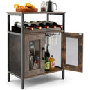 Industrial Sideboard Buffet Cabinet with Removable Wine Rack-Rustic Brown