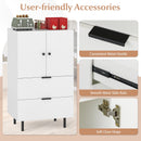 Sideboard Buffet Cabinet 2-Door Serving Cupboard with Drawers-White
