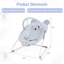 Portable Baby Bouncer Infant Rocker Seat with Detachable Toy Bar-Gray