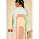 [Size L Remaining] Miss Sparkling Retro Arch Kimono Big Long Textured Satin Duster | Light Jacket, Outdoor Robe, Swimsuit Coverup | Sizes SM-XL