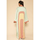 [Size L Remaining] Retro Arch Kimono Big Long Textured Satin Duster | Light Jacket, Outdoor Robe, Swimsuit Coverup | Sizes SM-XL