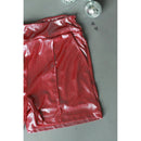 [Size M-3X] Shiny Short Firework in Red | Metallic Stretch Fabric