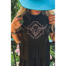 [Size M Remaining] Leather Look Western Style "Cisco" Dress