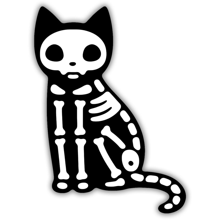 Skeleton Cat Car Magnet