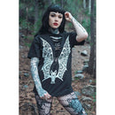 Slashed Vampire Lace Wings Boyfriend Fit Tee in Black [Size L & XL Remaining]