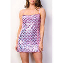 Sleeveless Sequins Mini Party Dress in Blue or Lilac [Sizes SM-L]