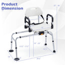 Sliding Shower Chair with Backrest and Swivel Seat for Handicap and Seniors