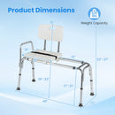 Sliding Transfer Bench with Adjustable Height for Bathtub