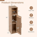 Slim Bathroom Cabinets Freestanding Toilet Paper Holder Stand with Door