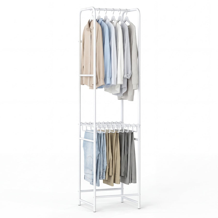 Slim Coat Rack Freestanding Garment Organizer with 8 Hanging Rods