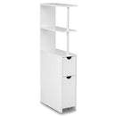 Slim Storage Freestanding Bathroom Cabinet with Open Shelves-White