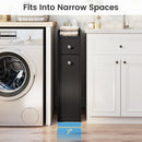 Small Bathroom Storage Cabinet 4-Tier with Slide Out Drawers on Casters