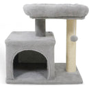 Small Cat Tree with Large Padded Plush Perch for Indoor Cats