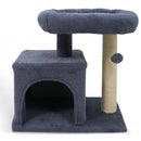 Small Cat Tree with Large Padded Plush Perch for Indoor Cats